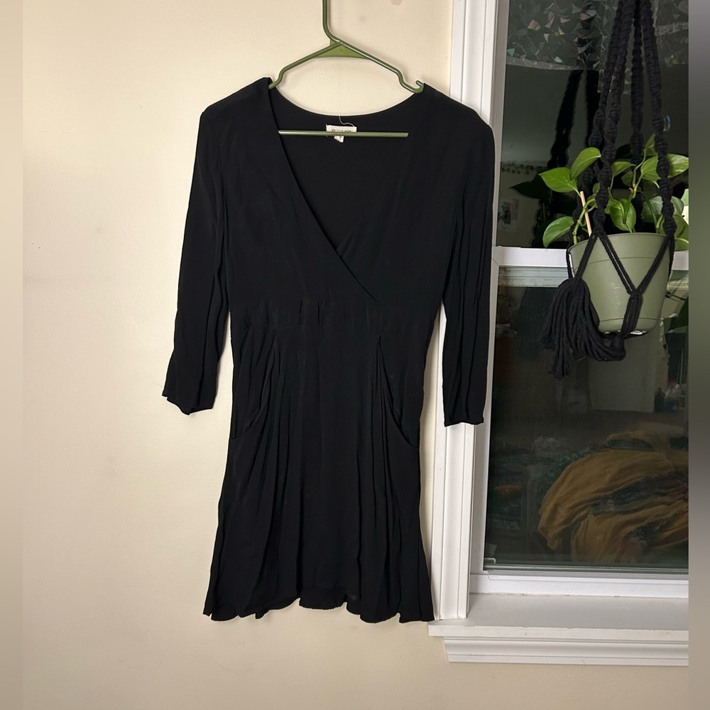 Silence + Noise Black Long Sleeve Dress